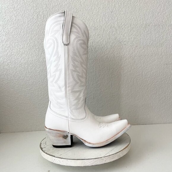 Lane MEGAN MORONEY Cowboy Boots Smokeshow Womens 10 White Western Cowgirl Tall - Picture 2 of 14